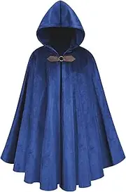 [Lejafay] Kids Renaissance Hooded Cape Vintage Cloak Halloween Medieval Cloak with Hood for Boys Girls