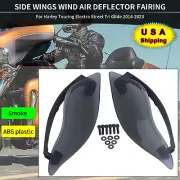 Smoke Side Wings Air Deflector For Harley Touring Electra Street Tri Glide 14-23