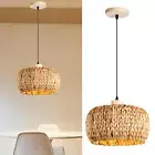 Rattan Pendant Light Shade Rattan Woven Lampshade for Farmhouse Bedroom Cafe