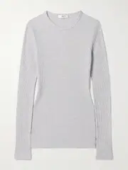 [AGOLDE] AGOLDE - Delphi Ribbed Jersey Top - Light gray - x small x small Gray