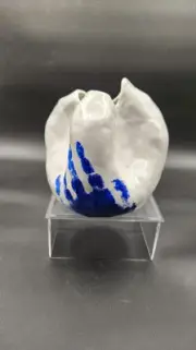 Louise White and Blue Hand Print Porcelain Vase Yves Klein Art Sculpture Vivee