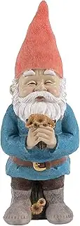 Floryden Gnome Figurine, Holding Sunflower Friendly Welcome The Master Home for Indoor Outdoor Patio Yard Lawn Decor, Polyresin 11.8" H