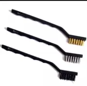 3pc Wire Brush Set Brass Nylon Stainless Steel Bristle Jewelry Polishing Strong