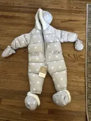 MAYORAL NEWBORN GRAY STARS BABY SNOWSUIT