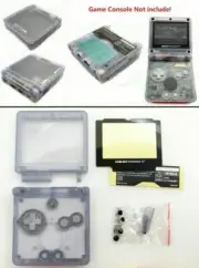 GBA SP Game Boy Advance SP Replacement Housing Shell Transparent Clear Glacier!
