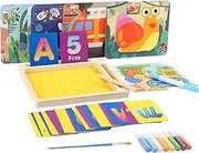 Amagogo 2 in 1 Water and Sand Art Painting Kit Fine Motor Skills Toy DIY Crafts for Preschool Holiday Birthday Classroom Boys Girls