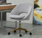 Light Grey Velvet Fabric Upholstered Office Chair Home Office Chair Chrome Base