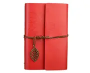1Pc 80 Sheets Vintage Loose Leaf Diary Journal Blank Notebook School Stationery-Red S
