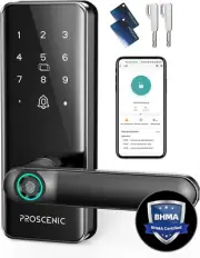 Proscenic Smart Door Lock w Handle Biometric Fingerprint Keyless Digital Keypad