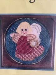Stitching Angel Needlepoint Kit NIP Canvas Guide Fibers