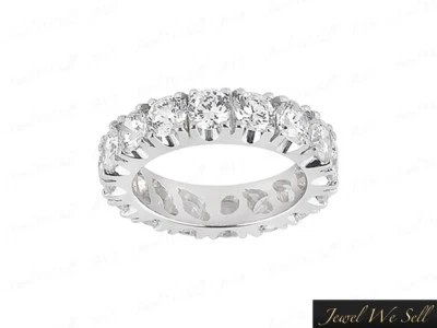 Genuine 3.40Ct Round Diamond Wedding Eternity Band Ring 14k Gold H SI2 Ladies