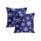 Throw Pillow Covers 18x18 Inch Set of 2, 18 x 18-Inch Snowflakes on Blue