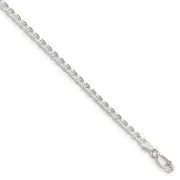 3.1mm Sterling Silver Solid Flat Cuban Anchor Chain Anklet