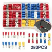 280x Terminals Electrical Wire Connector Kit Assorted Insulated Crimp Spade Set