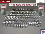 CRAFTSMAN 156 pc 1/4 3/8 1/2 Dr SAE METRIC MM 6pt 12pt wrench socket set 164 116