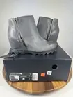 New! Sorel Women's Joan of Arctic Wedge III Zip Boot - Quarry, Black - Size 7.5