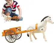 Electric Horse Cart Toy - Horse Carriage Desktop Decoration | Retro Electric Toy Cart, Carriage Model Decoration for 1-5 Years, Kids, Girls, Toddler