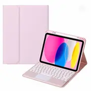 2022 Ipad 10.9 Touch Keyboard Leather Case With Pen Slot Pink Keyboards