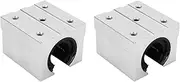 Baxnore 2 PCS SBR25UU Open Sliding Ball Bearing Block, Aluminum Alloy Linear Bearing Sliding Block, Wear Resist Linear Movement Block for Industry