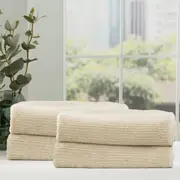 4pc Renee Taylor Cobblestone Bath Sheet/Towel 160cm Cotton Ribbed 650 GSM Stone