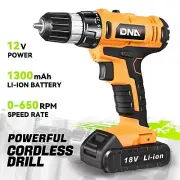Orange 1350RPM 21+1 Torque Speed Setting 18V Battery Charging Cordless Drill
