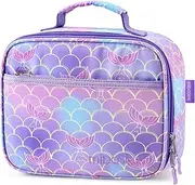 mibasies Kids Lunch Box for Girls and Boys Age 2-10, Reusable Insulated Lunch Bag, Mermaid Tail