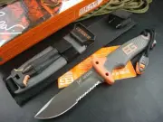 Outdoor Survival Tactical Serrated Blade Fixed Blade Pocket Knife With Sheath