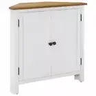 Wooden Corner Cabinet White Stylish Storage Cupboard With 2 Shelves Furniture