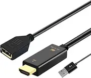 HDMI to DP Adapter/Converter 4K 60Hz HDMI Male to DisplayPort Female Compatible with Xbox One/360 PC Laptop Switch Mac