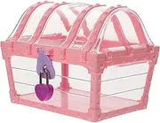 DECORNIJIA Boys and Girls Treasure Chest Plastic Safe Storage Box Lock Toy Storage Pirate Themed