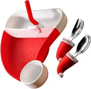 CAXUSD 1 Set Bowls Flatware Stuff Christmas Divided Plates for Feeder Plates for Plates Plates Plates with Suction Spoons Stainless Steel
