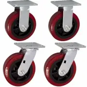 6" X 2" Heavy Duty Caster Set of 4-2 Swivel Casters and 2 Rigid Casters - 3600 l