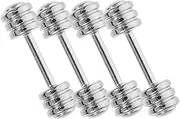 ZUNOXAZ 4pcs Miniature Barbell Props for Dollhouse Sports Scene Scale Dumbbells Unique Decorative Accessories for Mini House Layouts for Photo Props