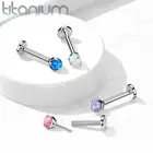 Implant Grade titanium Push In Claw set Opal Top Lip Labret Ear Cartilage