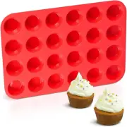BPA Free Silicone Muffin Pan - Mini 24 Cups Cupcake Pans, Pop Out Easily, Non...