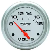 Auto Meter Ultra-Lite Series Voltmeter Gauge 2-5/8" Electric 8-18 volts AU4491