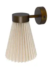 Amore 1 Light Pleated Wall Bracket in Bronze with Natural Linen