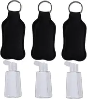 CALLARON 6Pcs Portable Protective Bottle Cover for Travel Includes Refillable Containers and Black Covers for Perfume and Toiletries Storage