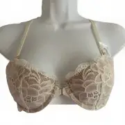 NWT 36D Aerie Womens White Lace Underwire Lined Back Closure Racerback Bra $60