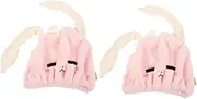 OATIPHO 2PCS Ultra Absorbent Hair Drying Towel Quick Dry Microfiber Hair Turban for Soft No Shedding Shower Cap for Fast Drying