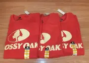 Men's Red & Cream Mossy Oak Fleece Pull Over Sweatshirt Size of Choice