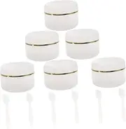 OATIPHO 6Pcs Refillable Travel Cosmetic Containers Cream Lotion Jars with Spoon Leak Sample Pots for Ointments Products for Home and Travel Use