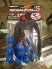 Keeper - 12" Canopy Bungee Cords With Toggle Balls, 10 Pack