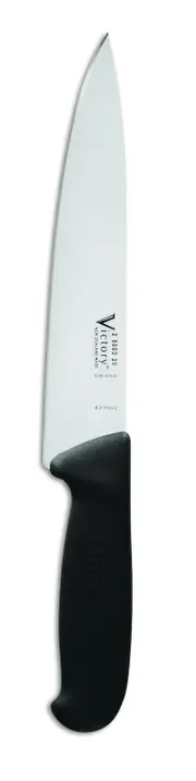 Victory Knives 2500220200 - 2.5mm x 20cm Stainless Steel Chefs Knife (Black Progrip Handle)