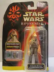 STAR WARS EPISODE I - JAR JAR BINKS WITH GUNGAN BATTLE STAFF WITH COMMTECH CHIP
