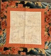 Wall quilt Sashiko Autumn leaves