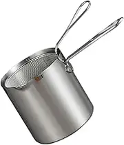 MOKKHNB 1Set Stainless Steel Deep Fryer Pan with Fry Basket Food Grade Household Fried Pot for Safe and Efficient Cooking Ergonomic Handle Design for Comfort and Safety
