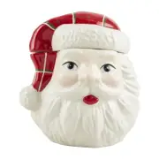Mud Pie Santa Mini Xmas Cookie Jars 5 x 4 WHITE