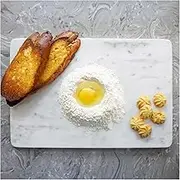 Yew & Tulip 16"x10" White Marble Board with Non-Slip Rubber Feet - Dough Pastry and Cutting Board