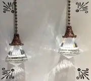 Handcrafted Faceted Prism Glass Drop Antique Bronze Ceiling Fan Pull